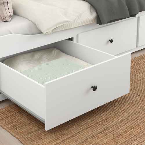 IKEA HEMNES Day-bed frame with 3 drawers 89x209cm White