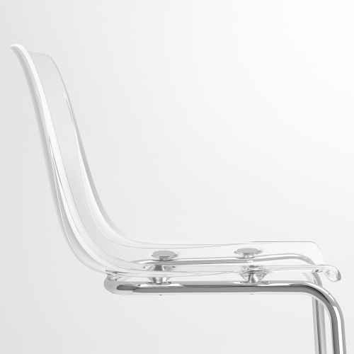 IKEA TOBIAS Chair Chrome-Plated 55x56cm Transparent