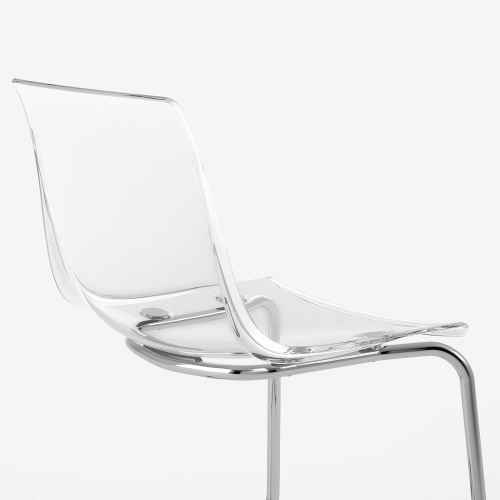 IKEA TOBIAS Chair Chrome-Plated 55x56cm Transparent