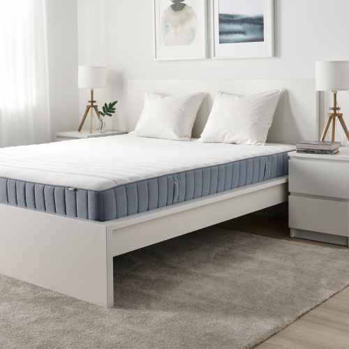 IKEA VALEVAG Pocket Sprung Mattress 150x200cm, Firm, Light Blue