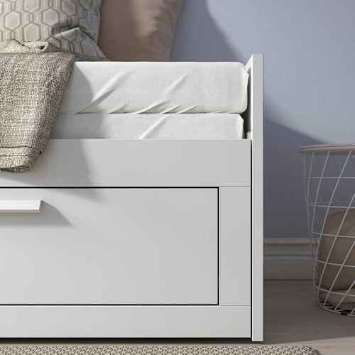 IKEA BRIMNES Day-bed Frame and 2 Memory Foam Mattresses Combo, 80x200cm