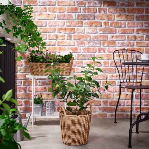 IKEA FLODBJORK Plant Pot 24cm, In/Outdoor, Light Grey-Brown