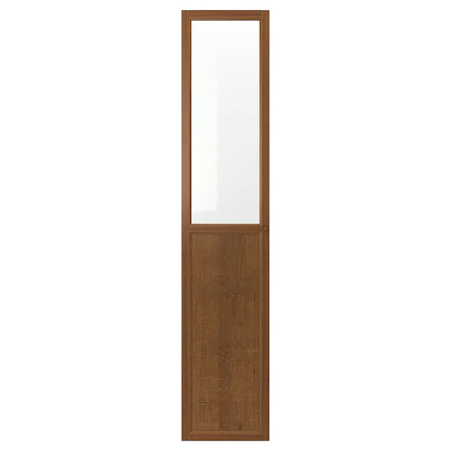 IKEA OXBERG Glass Door 40x192cm, Brown Ash Veneer