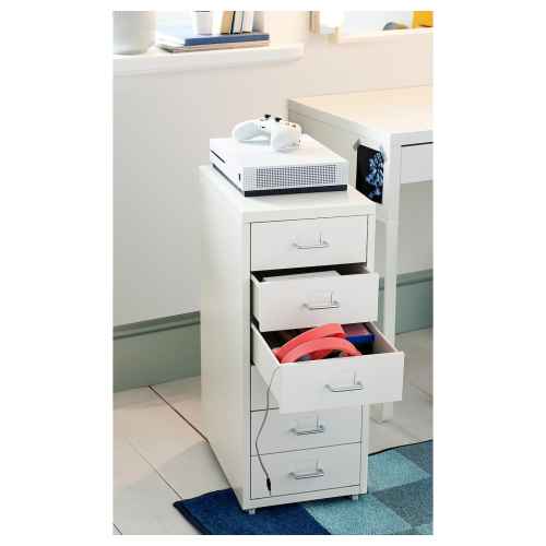 IKEA HELMER Drawer unit on castors 28x69cm White