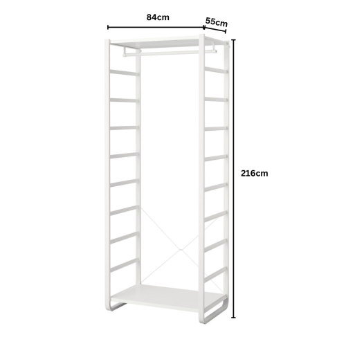 IKEA ELVARLI wardrobe combination white 84x55x216 cm