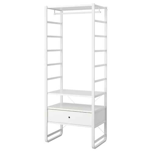 IKEA ELVARLI wardrobe combination, with a drawer, white 84x55x216 cm