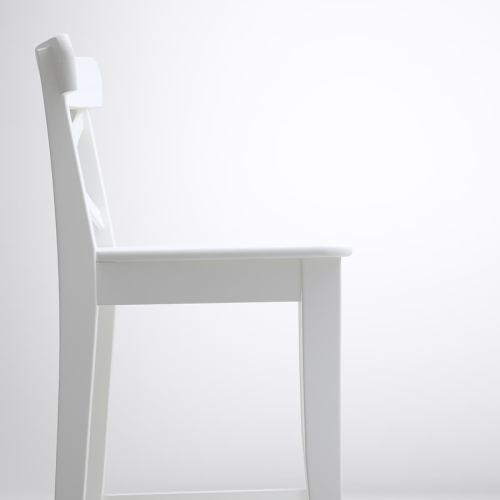 IKEA INGOLF Bar Stool with Backrest 74cm, White