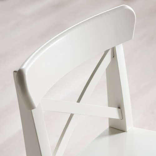 (Part) IKEA INGOLF Bar stool with backrest, white, 74cm