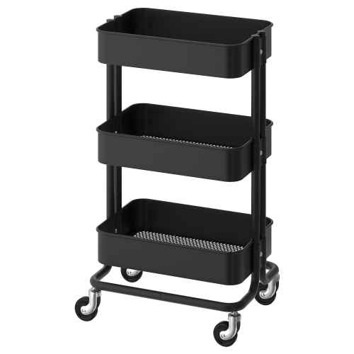 IKEA RASKOG Trolley 35x45x78cm Black