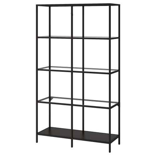 IKEA VITTSJO Shelving unit 100x175cm Black-brown, Glass