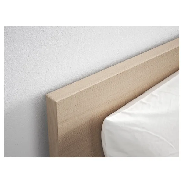 IKEA MALM Small Queen Bed Frame, White Stained Oak Veneer