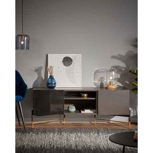 Kave Home Norfort TV Cabinet 140x60cm metal, ash veneer ash