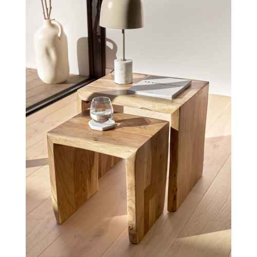 Kave Home Zuleika Solidwood Side Table, Set of 2