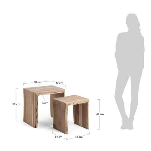 Kave Home Zuleika Solidwood Side Table, Set of 2