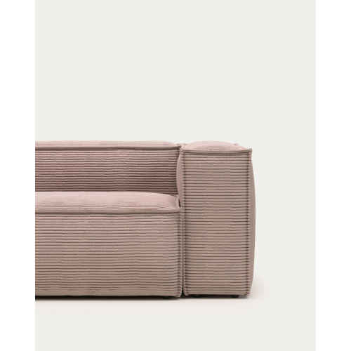 Kave Home Blok 3-Seat Sofa, Corduroy, Pink