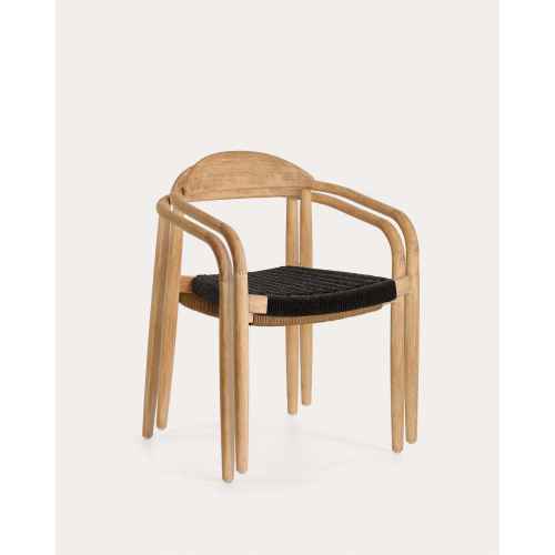 Kave Home Nina Dining Chair, Black & Natural