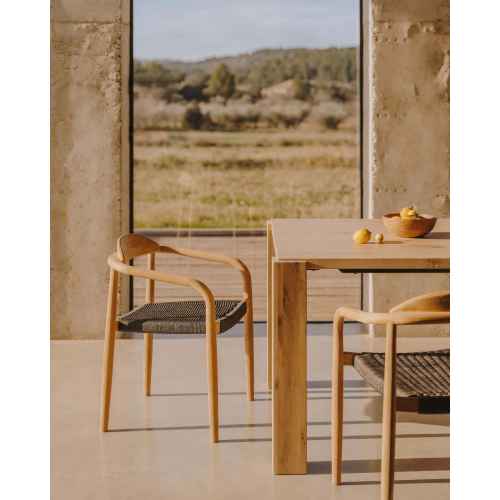 Kave Home NINA Dining Chair, Black & Natural