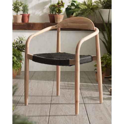 Kave Home NINA Dining Chair, Black & Natural