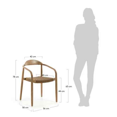 Kave Home Nina Dining Chair, Brown & Natural