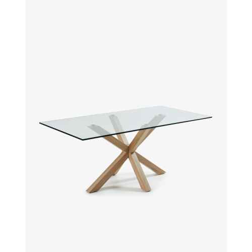 Kave Home ARYA Dining Table, Clear Natural, 200x75x100 cm