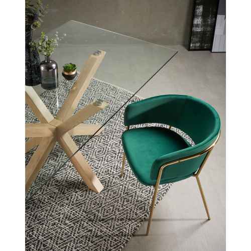 Kave Home Argo Dining Table, Clear Natural, 200x75x100 cm