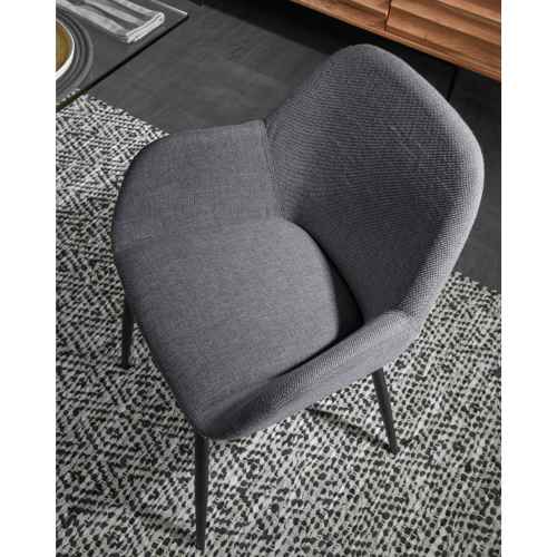 Kave Home KONNA Dining Chair, Dark Grey, 59x83x55 cm, Set of 2