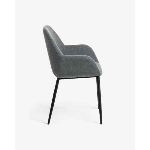 Kave Home KONNA Dining Chair, Dark Grey, 59x83x55 cm, Set of 2