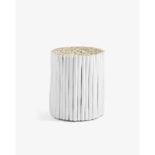 Kave Home Filippo Side Table, Teak Wood White