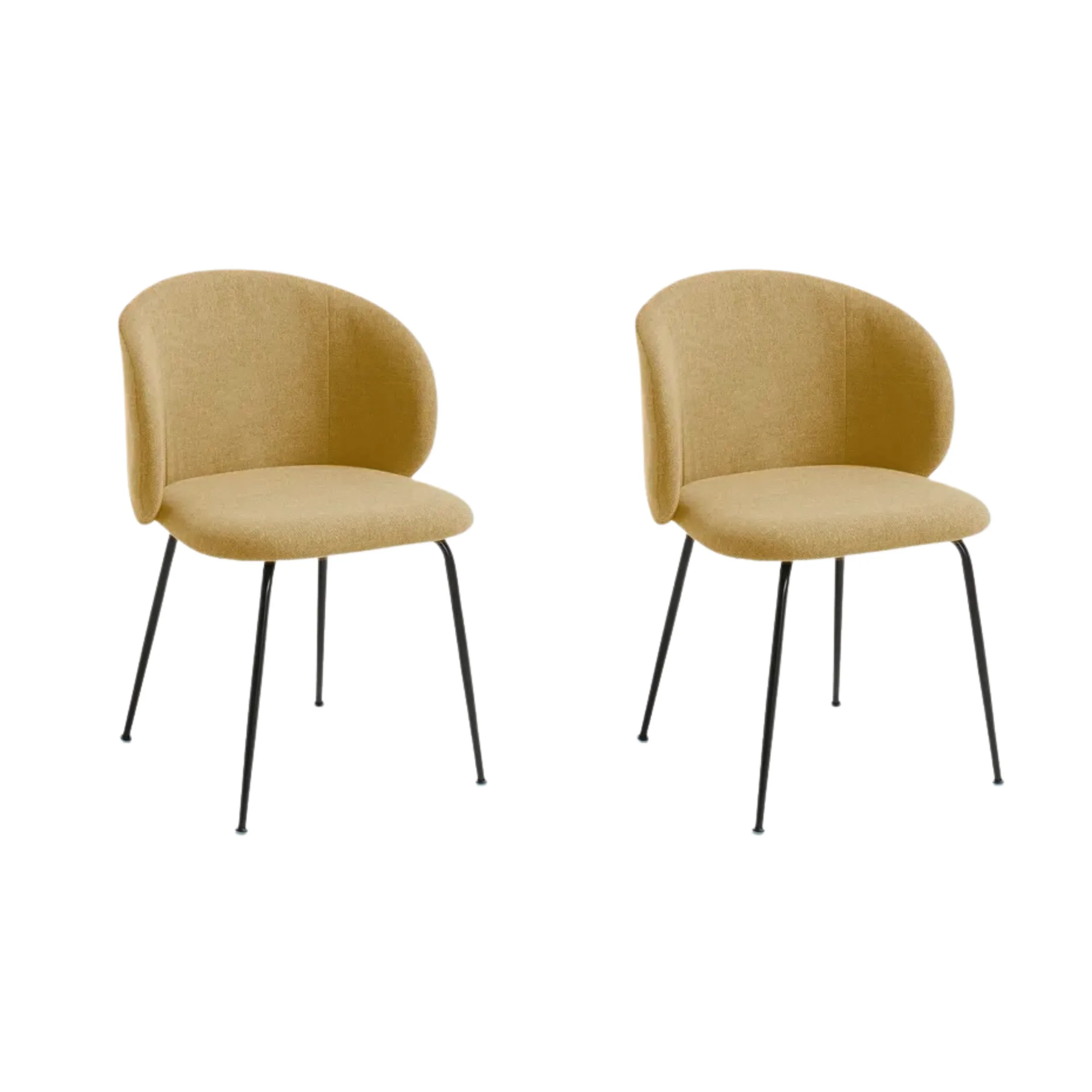 Kave Home Minna chair, Mustard, Set of 2