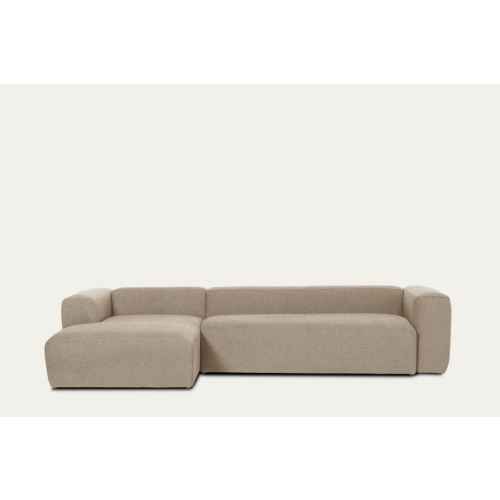 Kave Home Blok 4-Seat Modular Sofa with Left Chaise, Beige