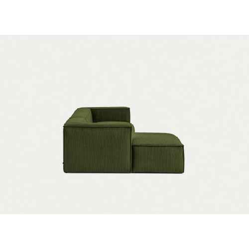 Kave Home Blok 4-Seat Modular Sofa with Left Chaise, Corduroy, Green