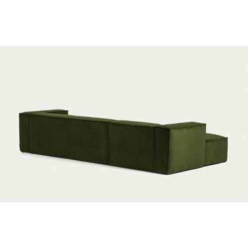 Kave Home Blok 4-Seat Modular Sofa with Left Chaise, Corduroy, Green