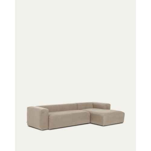 Kave Home Blok 4-Seat Modular Sofa with Right Chaise, Beige