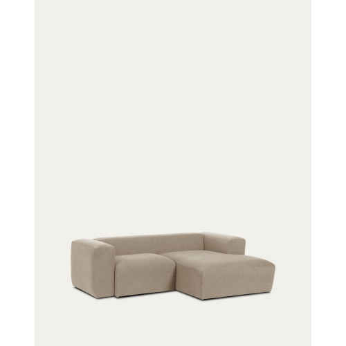 Kave Home Blok 2-Seat Modular Sofa with Right Chaise, Beige