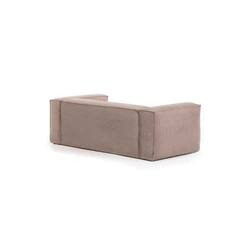 Kave Home Blok 2-Seat Modular Sofa with Right Chaise, Corduroy, Pink