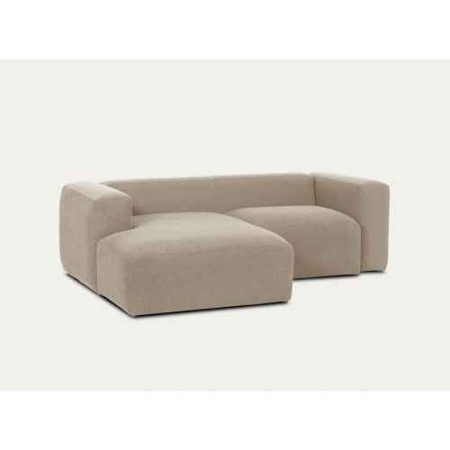 Kave Home Blok 2-Seat Modular Sofa with Left Chaise, Beige