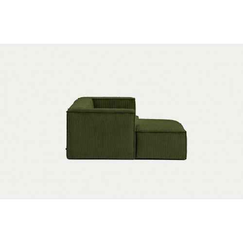 Kave Home Blok 2-Seat Modular Sofa with Left Chaise, Corduroy, Green