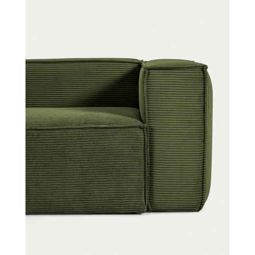 Kave Home Blok 6-Seat Corner Sofa, Corduroy, Green