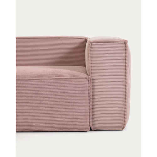 Kave Home Blok 6-Seat Corner Sofa, Corduroy, Pink