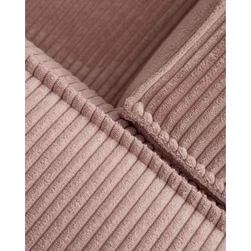 Kave Home BLOK 4-Seat Corner Sofa, Corduroy, 320x230cm, Pink