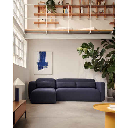 Kave Home Neom 3-Seat Modular Sofa with Chaise, Blue