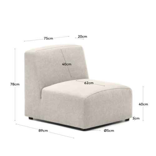 Kave Home Neom Armchair, 75cm, Beige