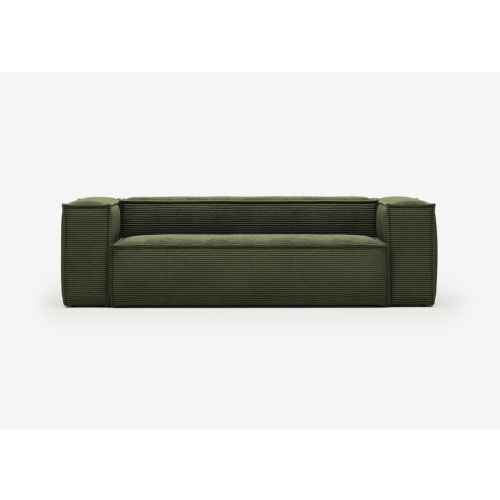 Kave Home Blok 3-Seat Sofa, Corduroy, Green