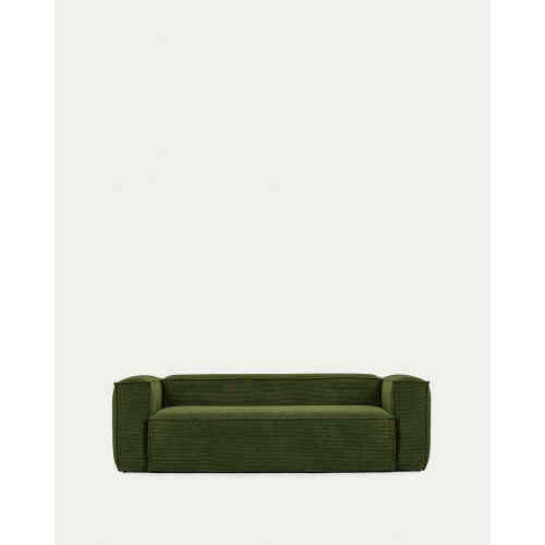 Kave Home Blok 3-Seat Sofa, Corduroy, Green