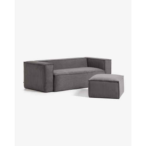 Kave Home Blok 2-Seat Sofa, Corduroy, Grey