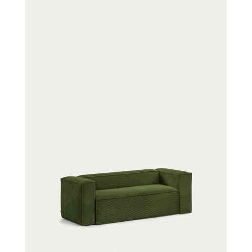 Kave Home Blok 2-Seat Sofa, Corduroy, Green