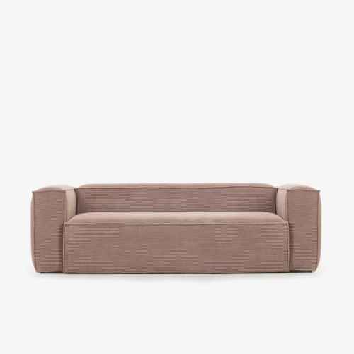 Kave Home Blok 2-Seat Sofa, Corduroy, Pink