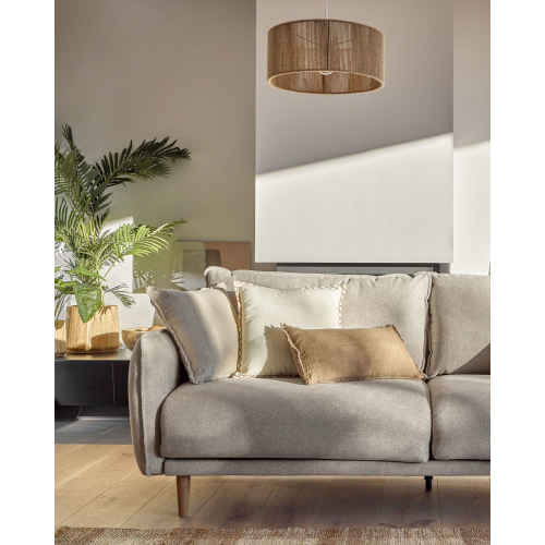 Kave Home Carlota 3-Seat Sofa, Beige