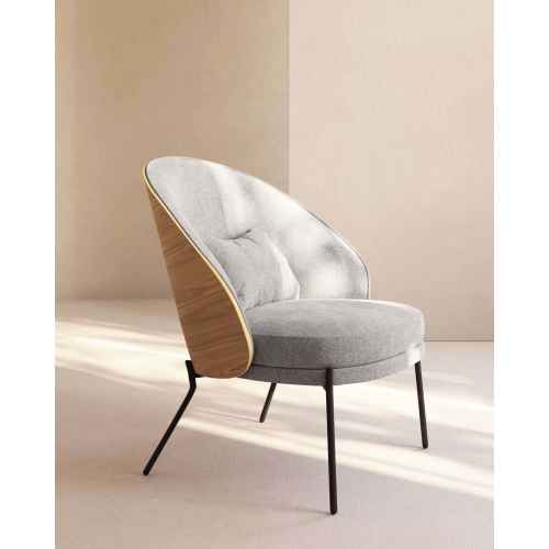 Kave Home Eamy Armchair, Grey & Natural