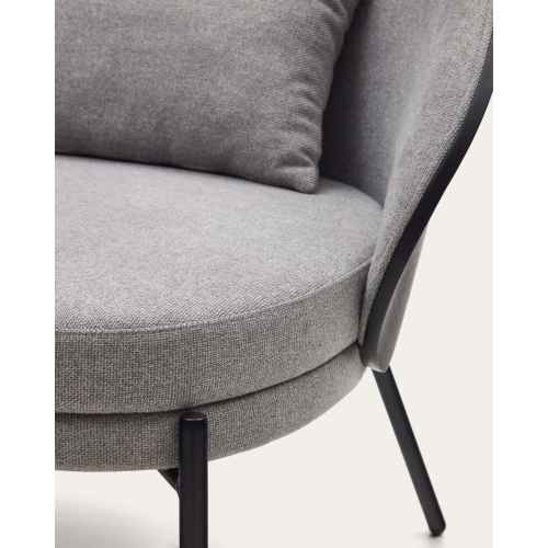 Kave Home Eamy Armchair, Grey & Black